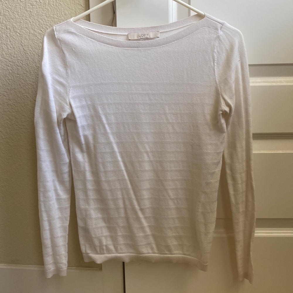 3 for $15!! Loft white boatneck sweater